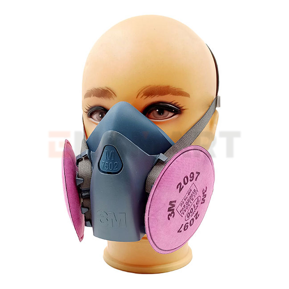 ماسک شیمیایی نیم صورت تری ام سری 7502 همراه با پد کربن اکتیو 2097