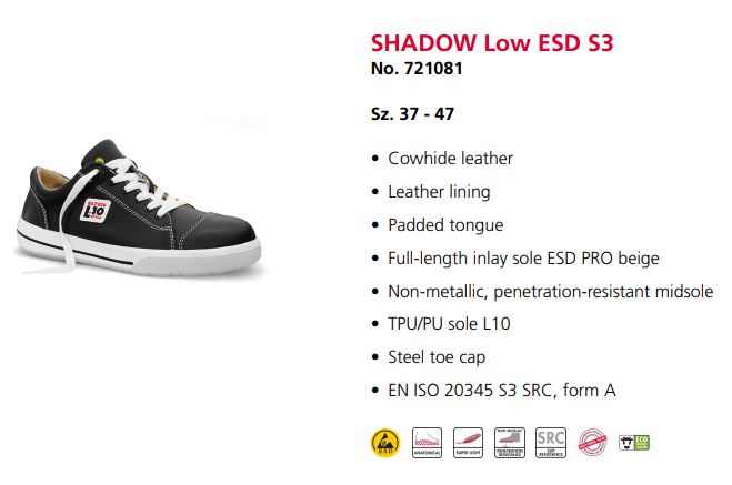کفش ایمنی زنانه Elten مدل Shadow S3 محصول شرکت التن آلمان می باشد .