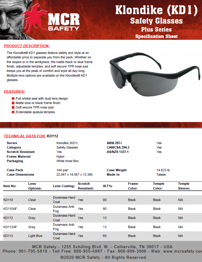 عینک آفتابی Klondike برند MCR مدل KD 112
